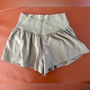 Aerie Green Shorts Built in Skort Flowy Stretchy High Waist Crossover